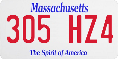 MA license plate 305HZ4