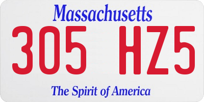 MA license plate 305HZ5