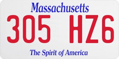 MA license plate 305HZ6
