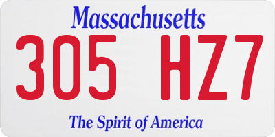 MA license plate 305HZ7