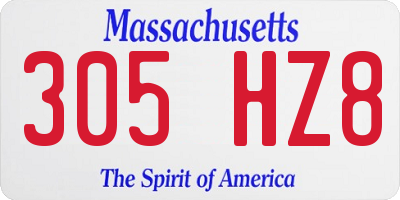 MA license plate 305HZ8