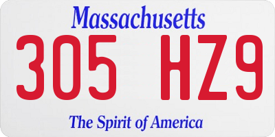 MA license plate 305HZ9