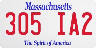 MA license plate 305IA2