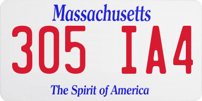 MA license plate 305IA4