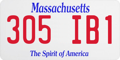 MA license plate 305IB1