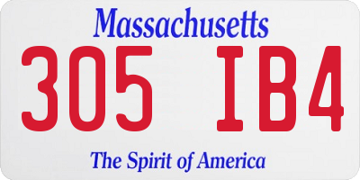 MA license plate 305IB4