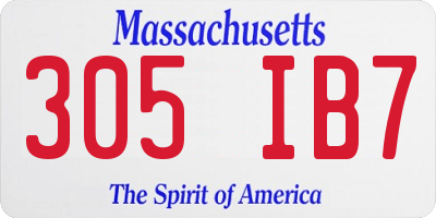 MA license plate 305IB7