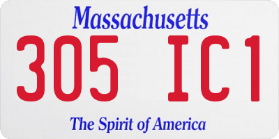 MA license plate 305IC1