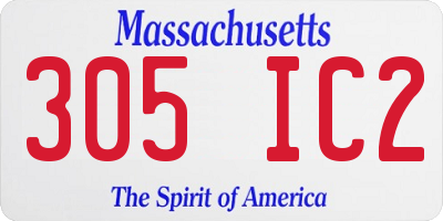 MA license plate 305IC2