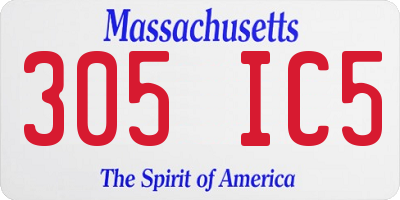 MA license plate 305IC5