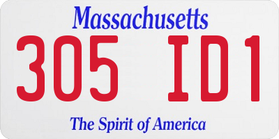 MA license plate 305ID1