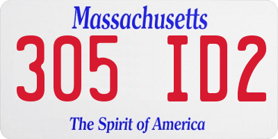 MA license plate 305ID2