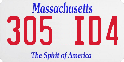 MA license plate 305ID4