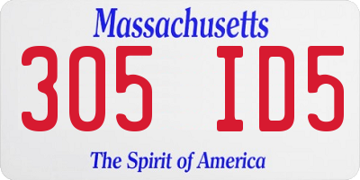 MA license plate 305ID5