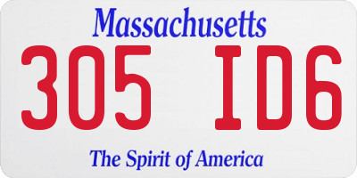 MA license plate 305ID6
