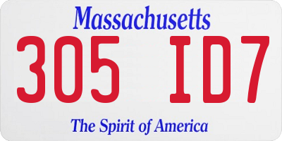 MA license plate 305ID7