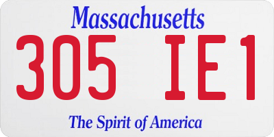 MA license plate 305IE1