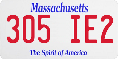 MA license plate 305IE2