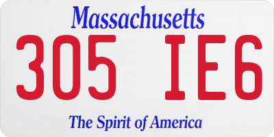 MA license plate 305IE6