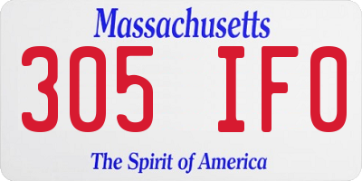 MA license plate 305IF0