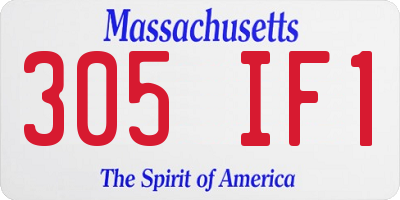 MA license plate 305IF1