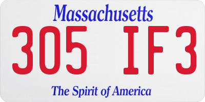 MA license plate 305IF3