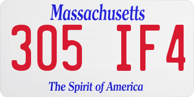 MA license plate 305IF4