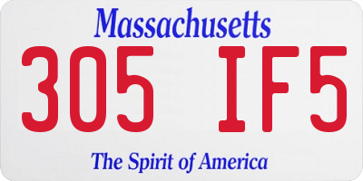 MA license plate 305IF5