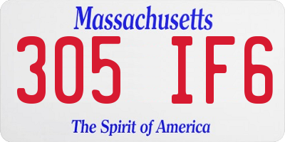 MA license plate 305IF6