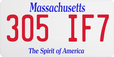 MA license plate 305IF7