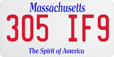 MA license plate 305IF9