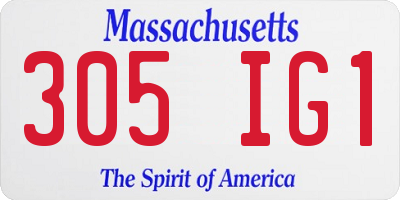 MA license plate 305IG1