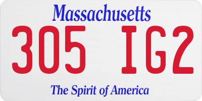 MA license plate 305IG2