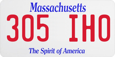 MA license plate 305IH0