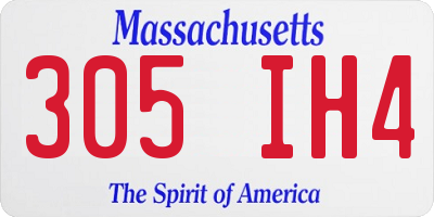 MA license plate 305IH4