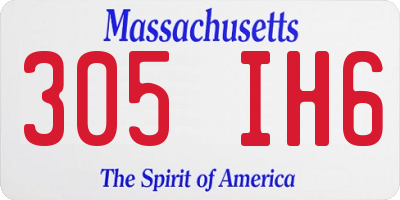 MA license plate 305IH6