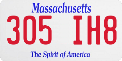 MA license plate 305IH8