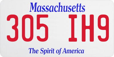 MA license plate 305IH9