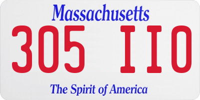 MA license plate 305II0
