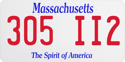 MA license plate 305II2