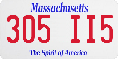 MA license plate 305II5