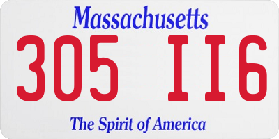 MA license plate 305II6