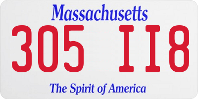 MA license plate 305II8