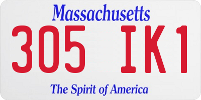 MA license plate 305IK1