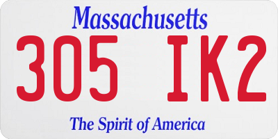 MA license plate 305IK2