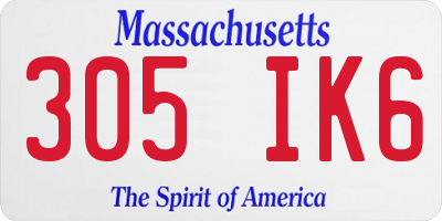 MA license plate 305IK6