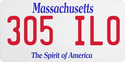 MA license plate 305IL0