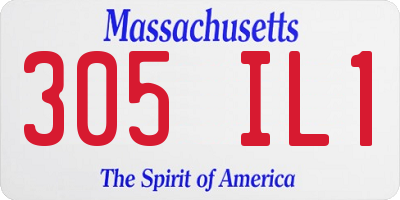 MA license plate 305IL1