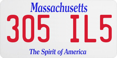 MA license plate 305IL5