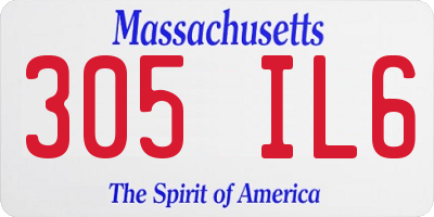 MA license plate 305IL6
